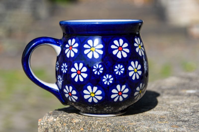 Polish Pottery Midnight Daisy Pattern Mug by Ceramika Manufaktura