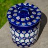 Polish Pottery Peacock Leaf Storage Container