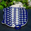 Polish Pottery Pig Shaped Cutting Board Peacock Flower from Polkadot Lane UK