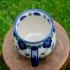 Blue Pansy Pattern Large Mug by Ceramika Andy Boleslawiec