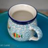 Fish Pattern Medium Size Mug Polish Pottery from Polkadot Lane UK