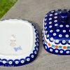 Ceramika Manufaktura Boleslawiec Butter Dish Fern Spotty Pattern