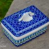 Blue Tulip Polish Pottery Butter Box from Polkadot Lane UK