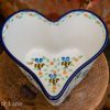 Bee Pattern Polish Pottery Small Heart Dish by Ceramika Artystyczna Polish Pottery