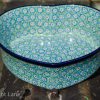 Polish Pottery Turquoise Daisy Heart Dish from Polkadot Lane UK