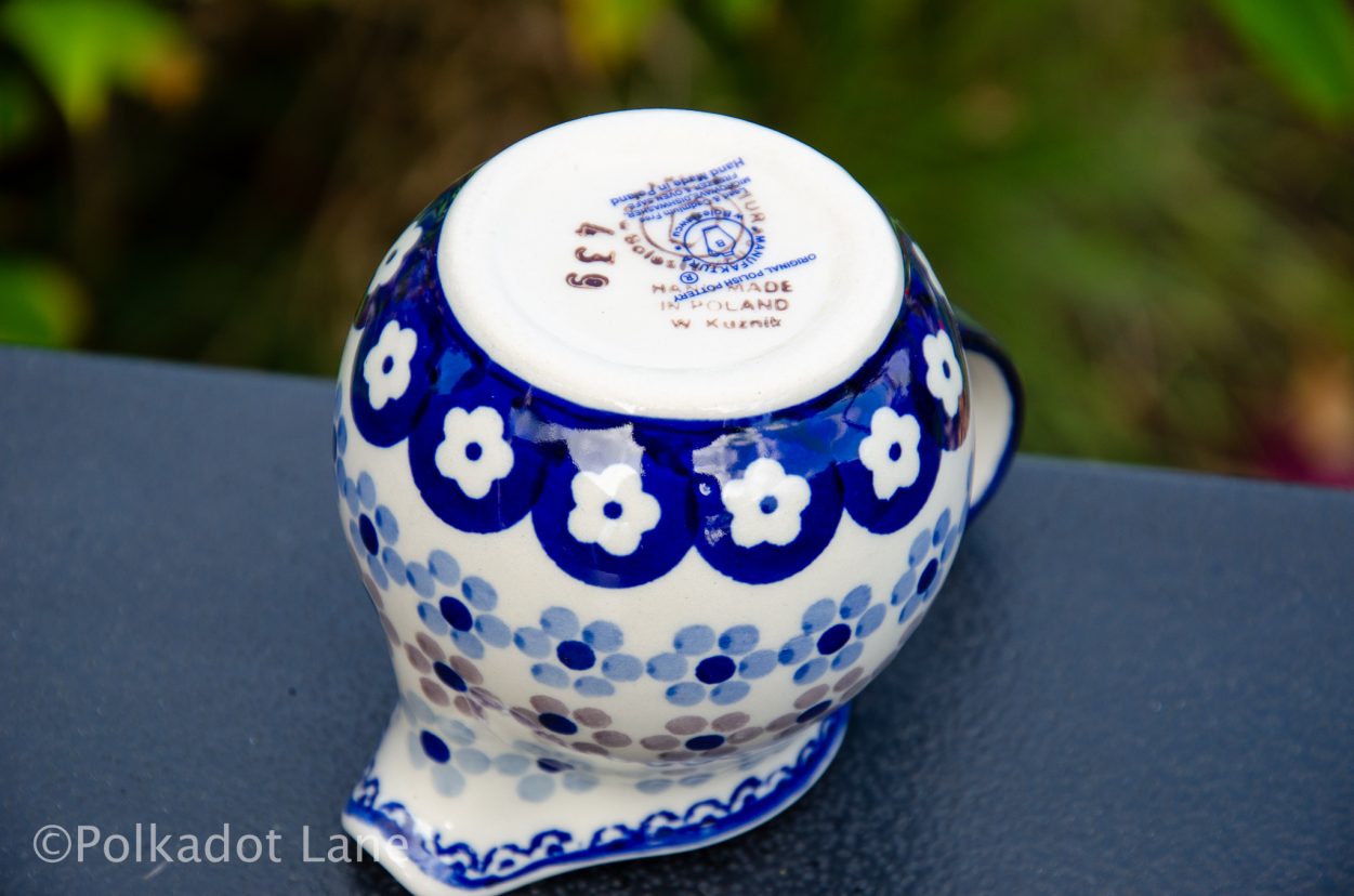 Spotty Flowers Milk Jug Polish Pottery Ceramika Manufaktura