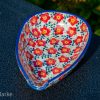 Ditzy Red Flower Spoon Rest from Polkadot Lane Polish Pottery