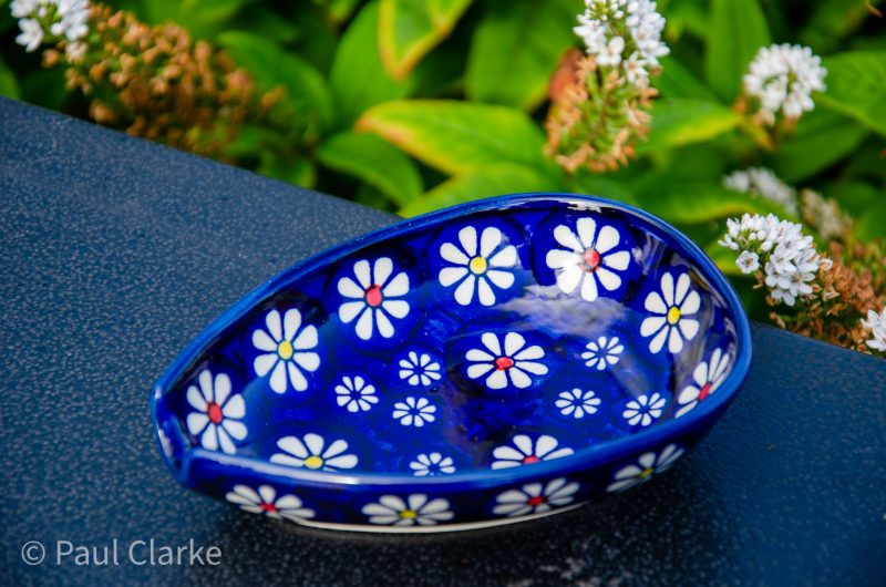 Polish Pottery Midnight Daisy Spoon Rest Ceramika Manufaktura