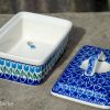 Butter Box Polish Pottery Blue Tulip from Polkadot Lane UK