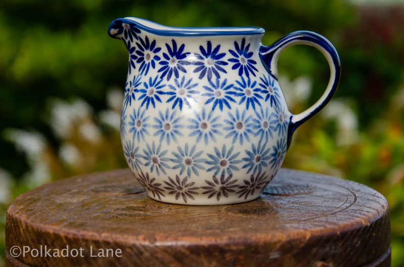 Fading Flower Polish Pottery Small Milk Jug from Polkadot Lane UK