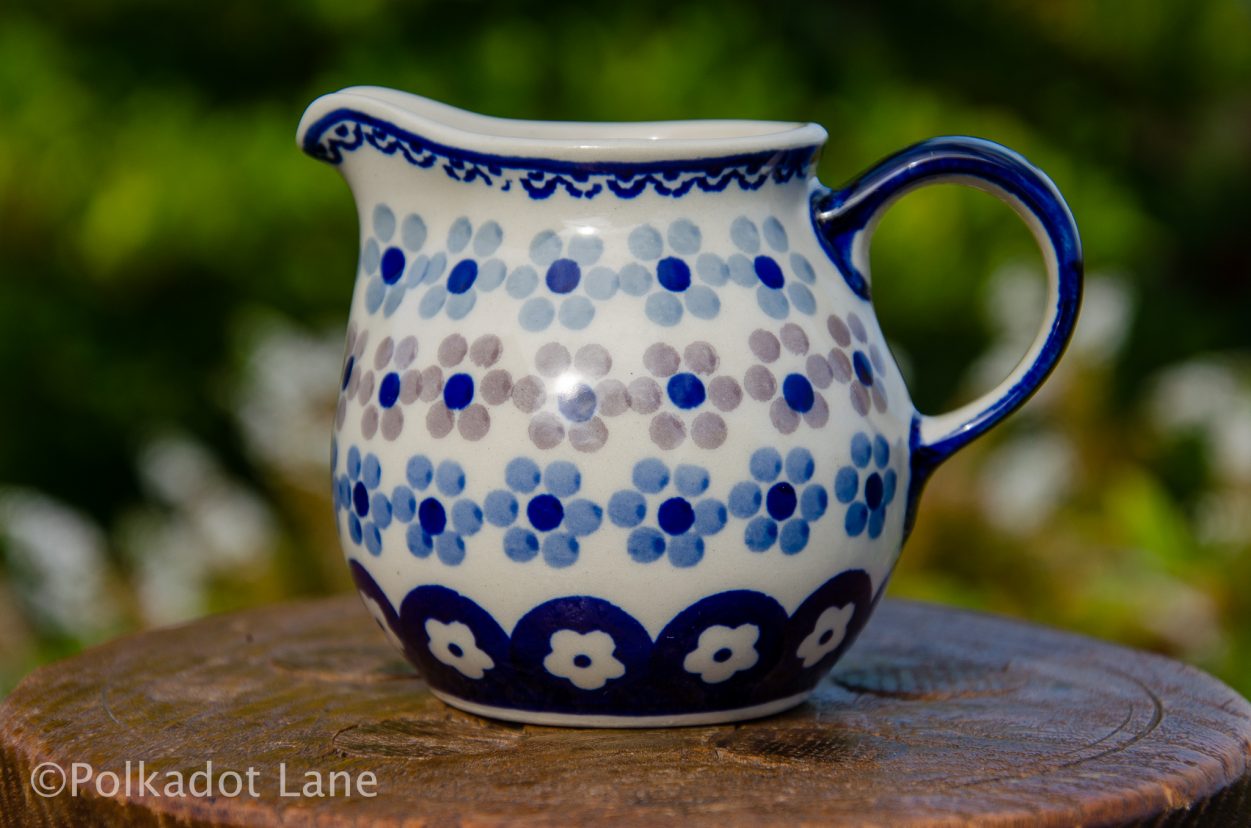 Spotty Flowers Milk Jug Polish Pottery Ceramika Manufaktura