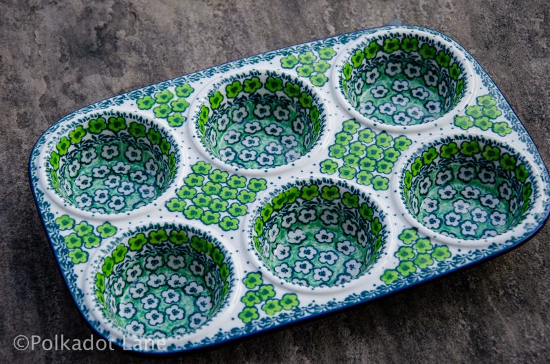Green Meadow Yorkshire Pudding Dish by Ceramika Artystyczna Polish Pottery