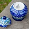 Boleslawiec Polish Pottery Blue Tulip Sugar Bowl