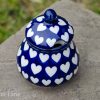 Hearts Sugar Bowl Polkadot Lane Polish Pottery