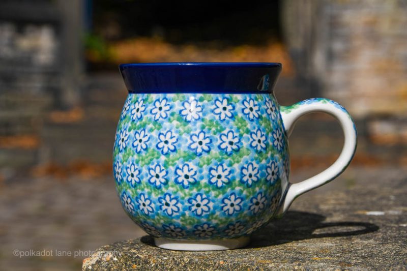 Polish Pottery Turquoise Daisy mug from Polkadot Lane UK