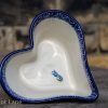 Small Heart Dish Blue Tulip Pattern by Ceramika Artystyczna