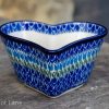 Heart Shaped Small Dish Blue Tulip by Ceramika Artystyczna