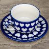 Hearts Cup and Saucer by Ceramika Artystyczna Polish Pottery