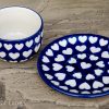 Hearts Pattern Cup and Saucer from Polkadot Lane Polish Pottery