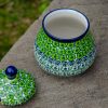 Green Meadow Sugar Bowl Polish Pottery from Polkadot Lane UK