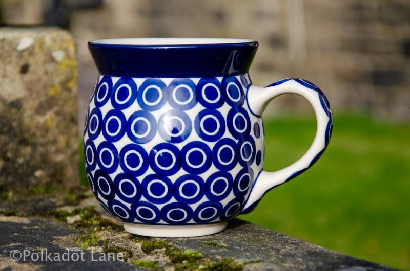 Circles Pattern Large Mug Ceramika Artystyczna Polish Pottery