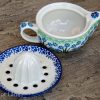 Forget Me Not Lemon Squeezer from Polkadot Lane Polish Pottery