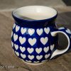 Polish Pottery Hearts Pattern Large Mug by Ceramika Artystyczna