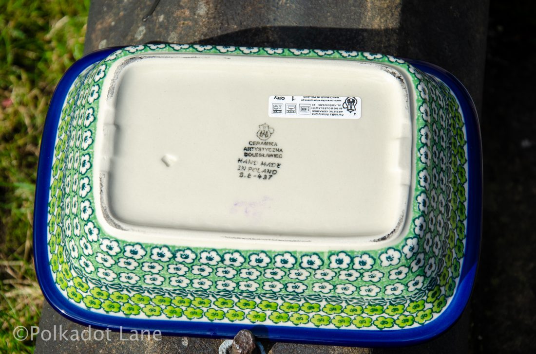 Small Oven Dish Ceramika Artystyczna Polish Pottery Polkadot Lane