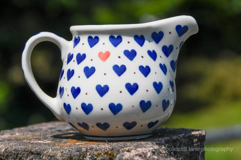 Polish Pottery Small Hearts Pattern Small Milk Jug by Ceramika Artystyczna