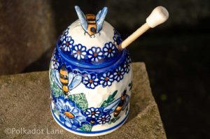Andy Honey Pot Blue Flower Daisy Pattern