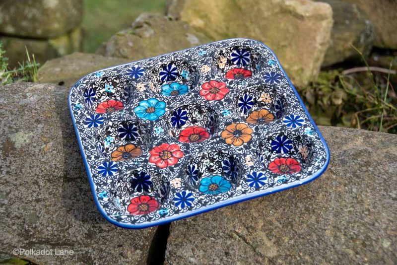 Polish Pottery Yorkshire Pudding Dish Mexican Flower from Polkadot Lane UK