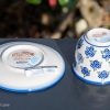 Blue Ditzy Flower Cup and Saucer Unikat Polish Pottery from Polkadot Lane UK