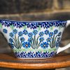 Polish Pottery Gravy Boat from Polkadot Lane in Forget Me Not pattern.