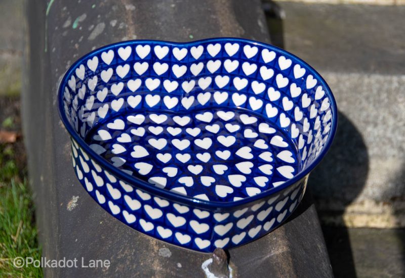 Polish Pottery Hearts Pattern Large Heart from Polkadot Lane UK