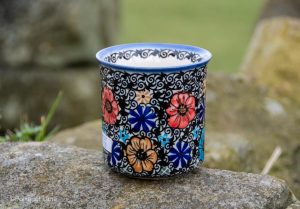 Andy Unikat Polish Pottery Mexican Flower Large Tea Mug