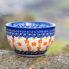 Polish Pottery Orange Flower Dip Bowl from Polkadot Lane UK