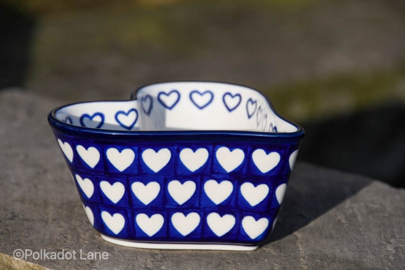 Small Heart Dish Hearts Pattern from Polkadot Lane UK