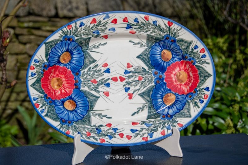Polish Pottery Serving Plates by Ceramika Manufaktura. Unikat Patterns
