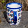 Bumble Bee Pattern Curved Mug by Andy Polish Pottery