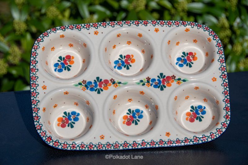 Flower Garden Yorkshire Pudding Dish by Ceramika Millena Polish Pottery