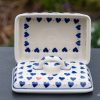 Polish Pottery Butter Box Small Hearts Pattern from Polkadot Lane UK