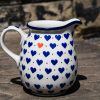 Polish Pottery Small Jug in Small Hearts Pattern by Ceramika Artystyczna