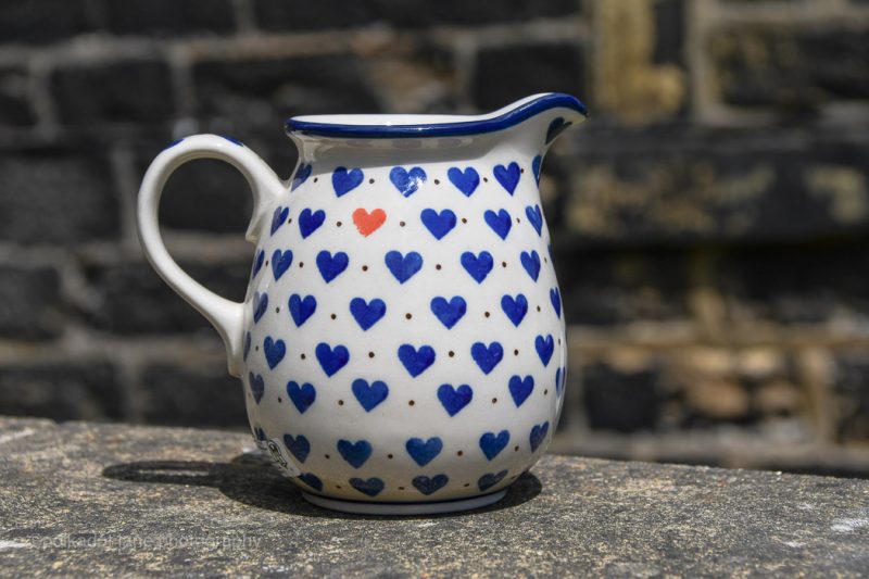 Polish Pottery Small Jug in Hearts Patter5n by Ceramika Artystyczna