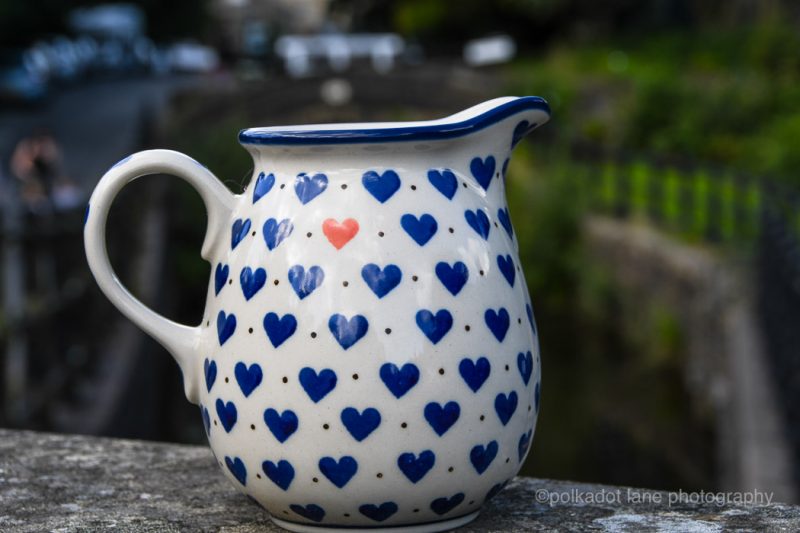 Polish Pottery Small Hearts pattern Small Jug by Ceramika Artystyczna