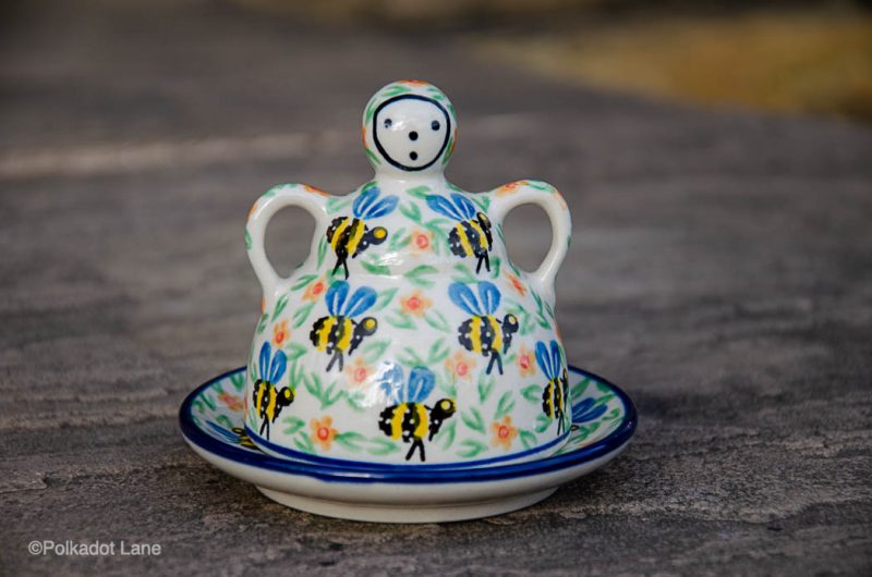 Polish Pottery Cheese Lady from Polkadot Lane UK