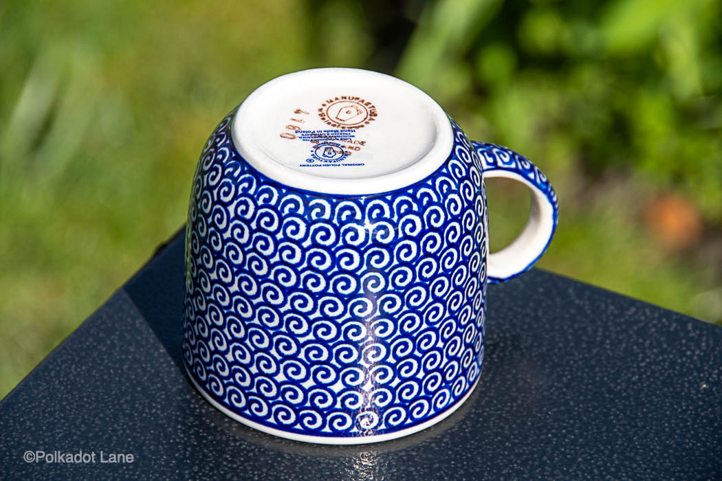 Ceramika Manufaktura Polish Pottery Tea Mug Polkadot Lane