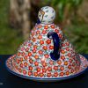 Polish Pottery Ditzy Red Flower Cheese Lady from Polkadot Lane UK shop and outlet
