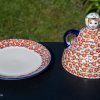 Ditzy Red Flower Cheese Lady by Ceramika Manufaktura Polish Pottery