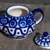 Polish Pottery Teapot for Two Circle and Swirl Unikat Pattern by Ceramika Manufaktura