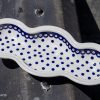 Light Spotty Three Section Wavy Shaped Dish from Polkadot Lane Polish Pottery UK